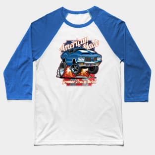 Patriotic American Made Classic Car Cartoon Illustration Baseball T-Shirt